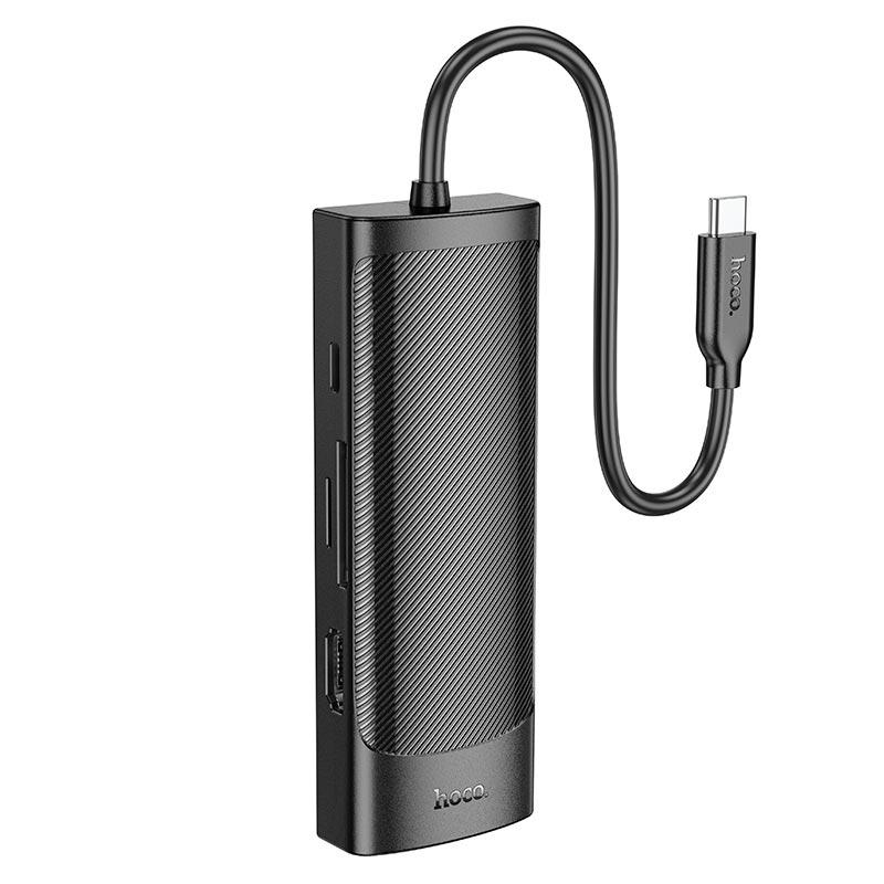 USB-хаб Hoco HB43 Easy safe Type-C 7в1 multi-function converter HDMI/SD/USB Black (d8197982)