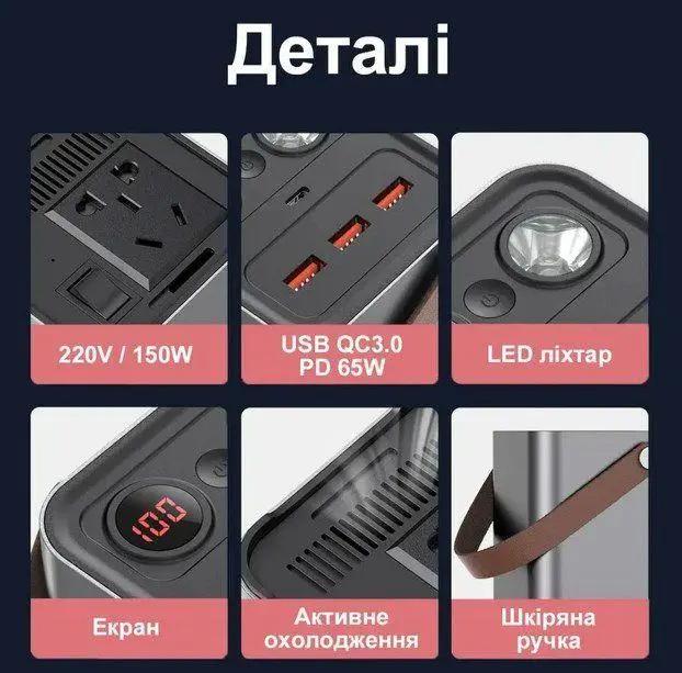 Павербанк Yoobao EN1 Power Station 46200 mAh 150W Black (epic702) - фото 10