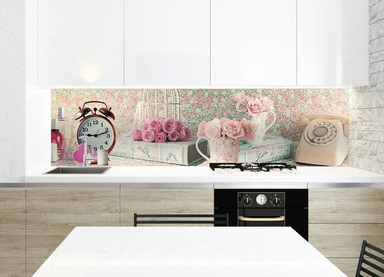 Кухонный фартук Прекрасное утро из самоклеющейся виниловой пленки 60х250 см Розовый