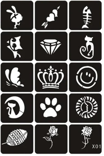 Набір трафаретів для тату X01 (2252937819)