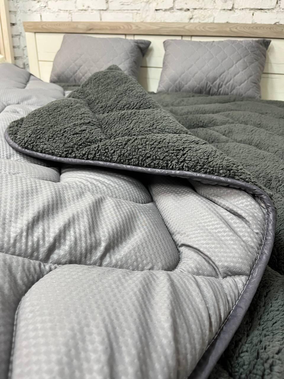 Одеяло меховое полуторное 155х210 см Темно-серый (22936479) - фото 3 Одеяло меховое полуторное 155х210 см Темно-серый (22936479) - фото 3