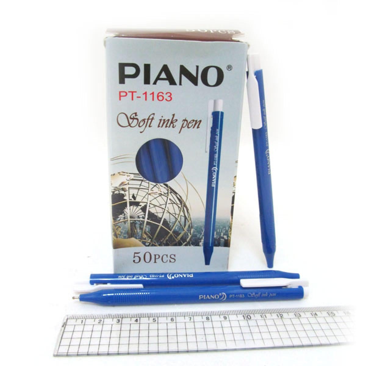 Ручка масляная автомат Piano 1163BL-PT Синій (MTT-147706)