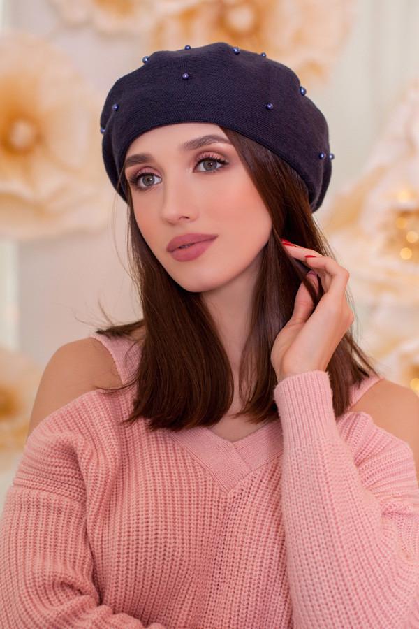 Берет с жемчужинами Braxton Флорида женский Джинсовый (6006)