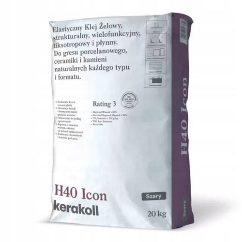 Клей для плитки Kerakoll H40 Icon 20 кг Серый (82685) Клей для плитки Kerakoll H40 Icon 20 кг Серый (82685)