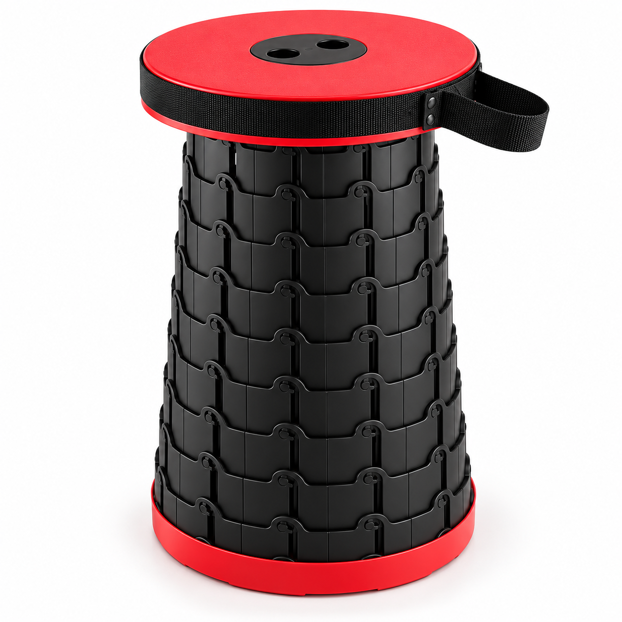 Складной телескопический стул UKC Telescopic Stool до 150 кг Черно-красный (4349)