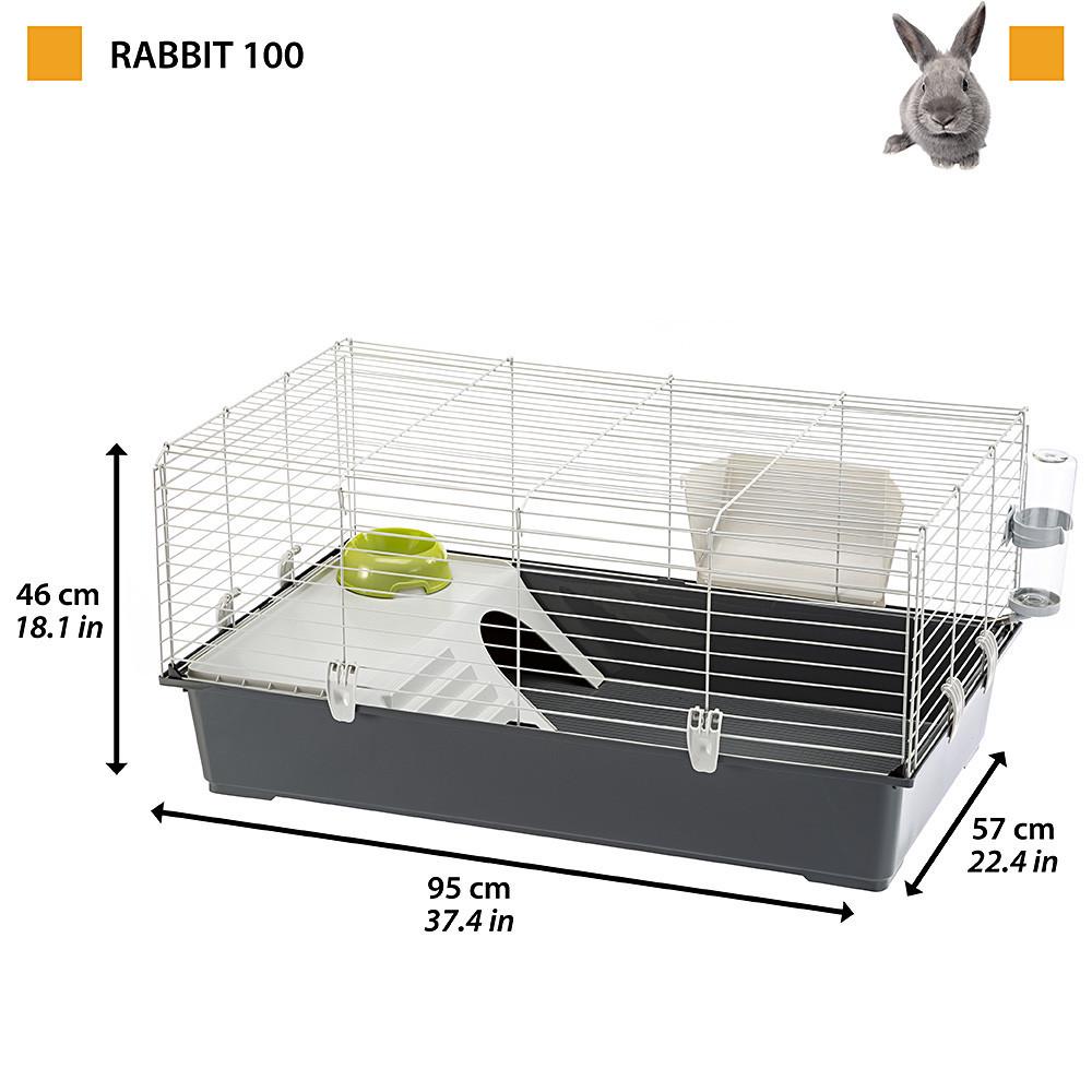 Клітка для кроликів і морських свинок Ferplast Rabbit 100 95х57х46 см Сірий (57052070) - фото 2