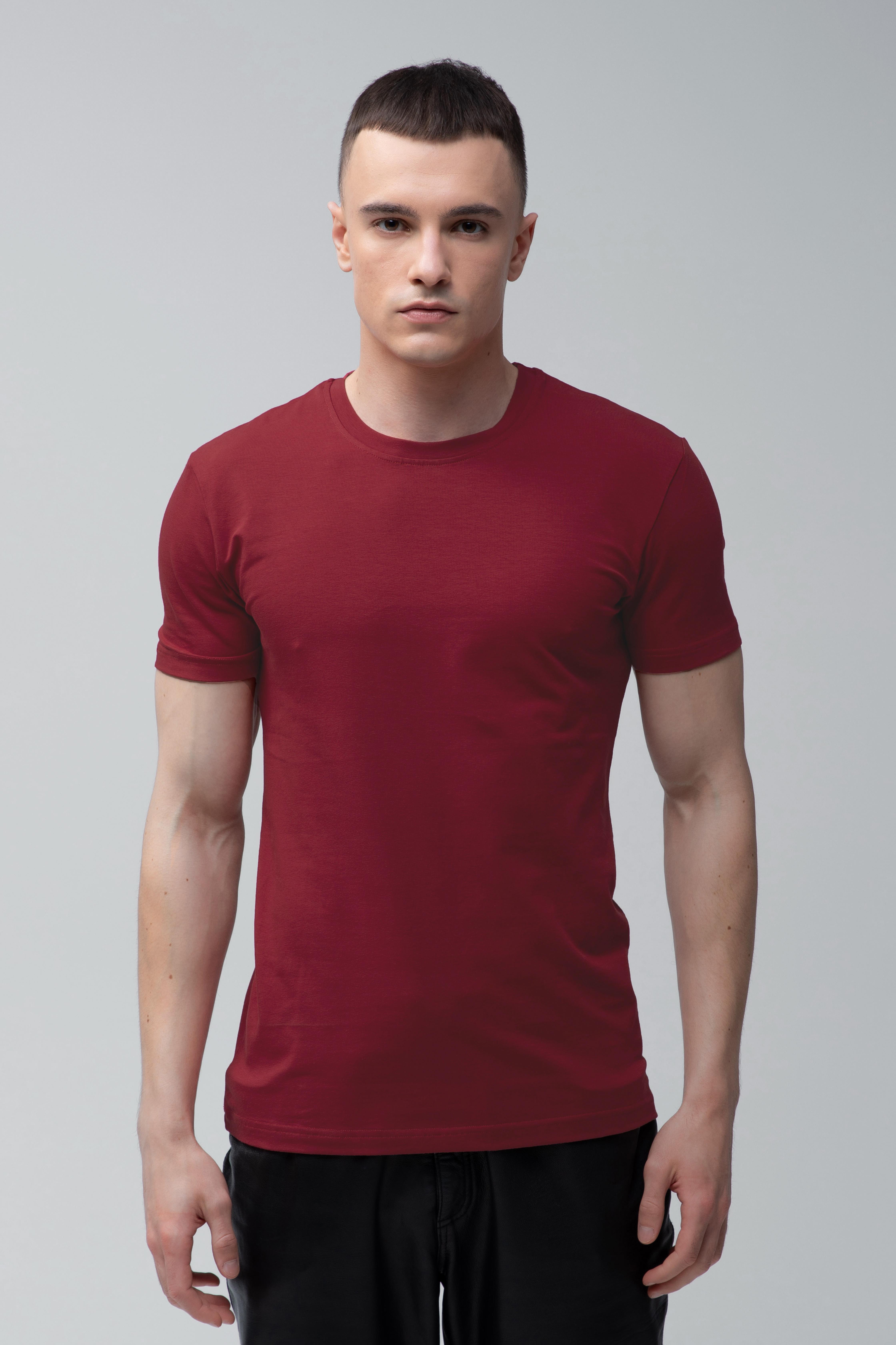 Футболка мужская базовая Ray Premium Fit M Бордовый (U0102-Burgundy)