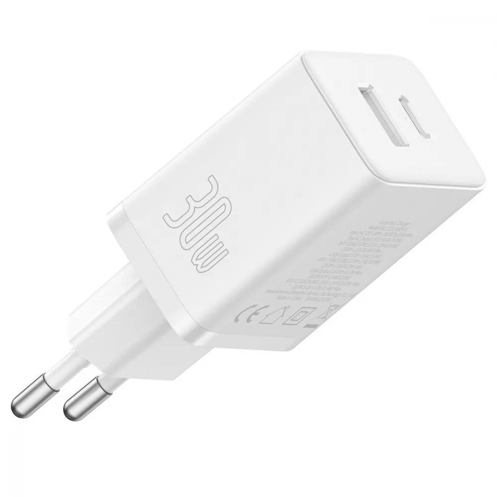 Мережевий зарядний пристрій BASEUS Cube Fast Charger 30W Type-C+USB White - фото 3 Мережевий зарядний пристрій BASEUS Cube Fast Charger 30W Type-C+USB White - фото 3