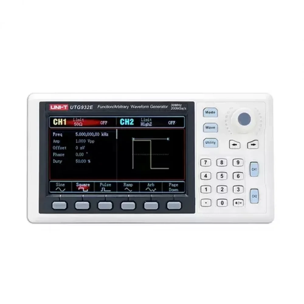 Генератор сигналов двухканальный UNI-T UTG932E DDS 30 МГц 200 М выб/с Белый (168-31-38-360)