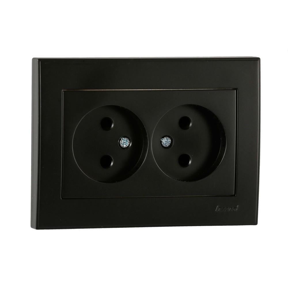 Розетка Lezard Rain 2-я Антрацитовый (703-4242-128В)