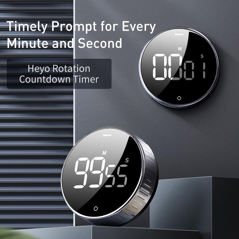 Таймер BASEUS Heyo Rotation Countdown Timer 4,5 Вт Black (65f7578e) - фото 4