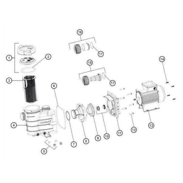 Насос для бассейна Hayward PL 81004 10,8 м3/час 0,61 кВт 400 В (5782) - фото 2