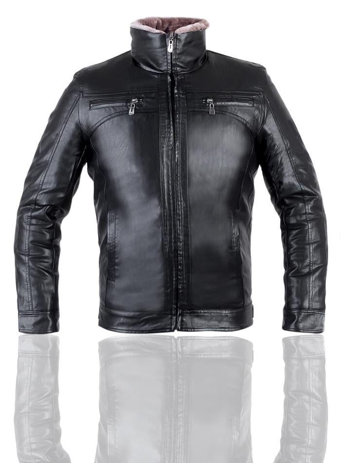 Куртка-дублянка мужская зимняя из натуральной кожи р. 60 Черный (23733800) - фото 5 Куртка-дублянка мужская зимняя из натуральной кожи р. 60 Черный (23733800) - фото 5