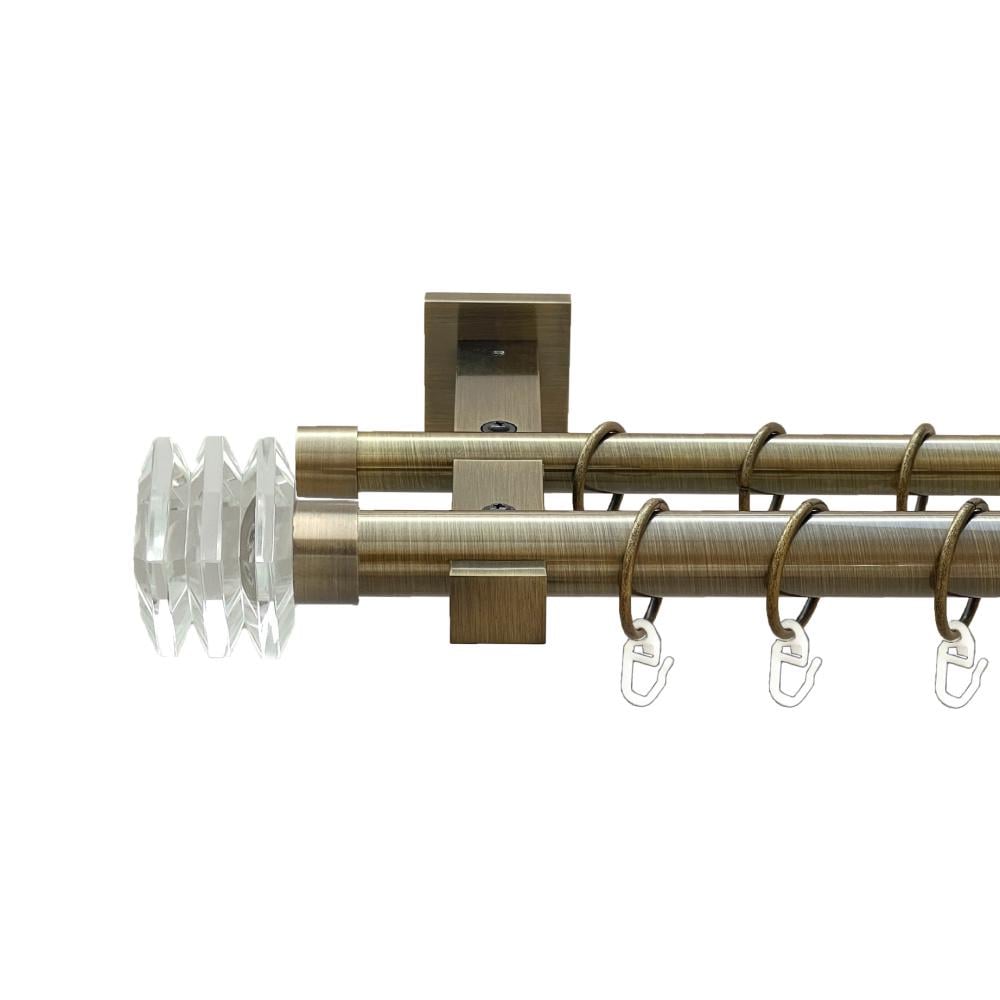 Карниз Orvit Міліора металевий дворядний техно гладка труба кільце металеве 25/19 мм 300 см Антик (00-00026023)