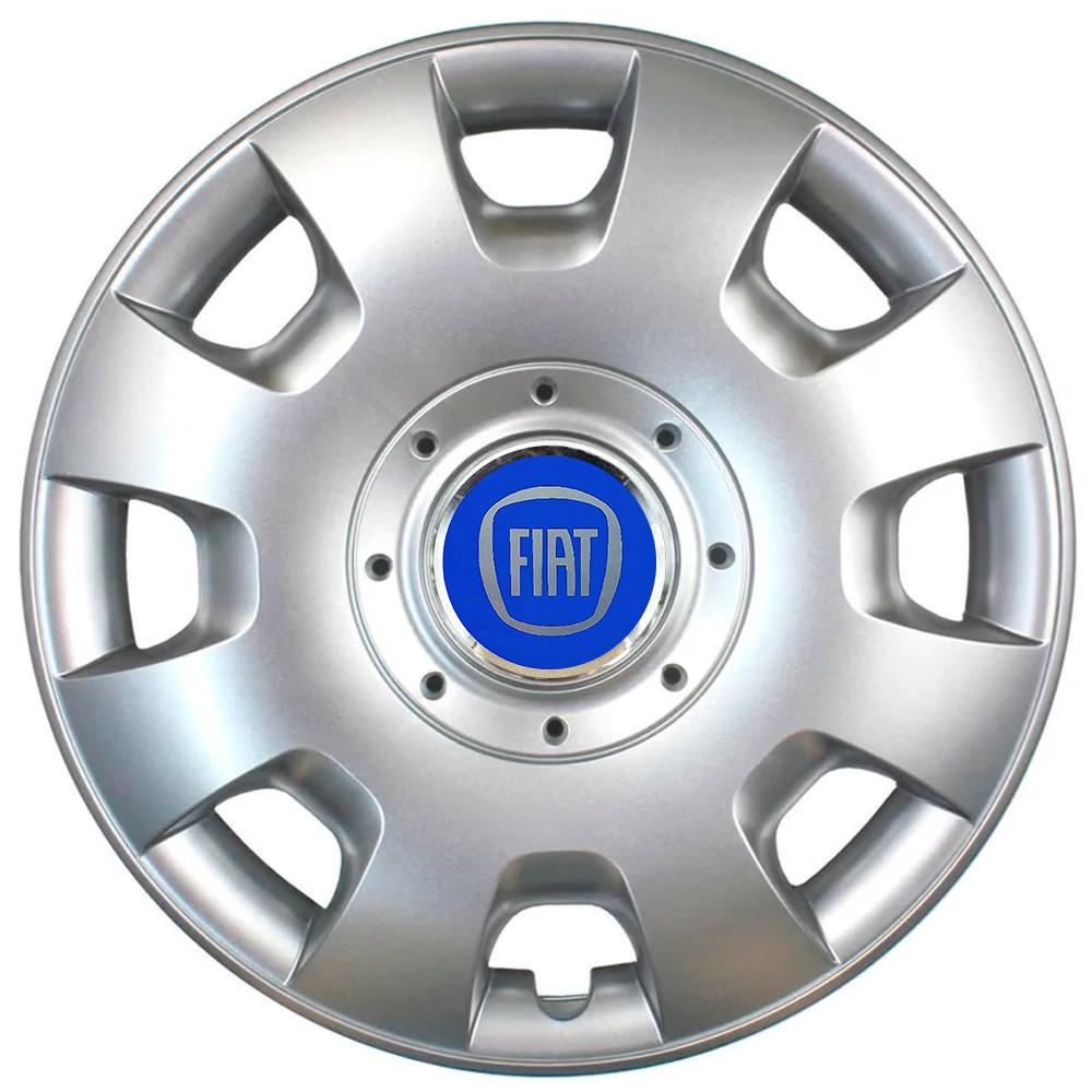 Колпаки SJS 107 с логотипом Fiat 4 шт. R13 Серебряный/Синий (2789080659)