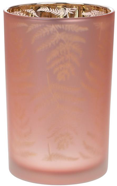 Подсвечник стеклянный Папоротник 12х18 см Розовый (BD-549-144)