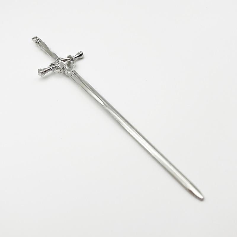 Шпилька для волос в форме меча из металла длиной 20,5 см Серебристый (R8126)