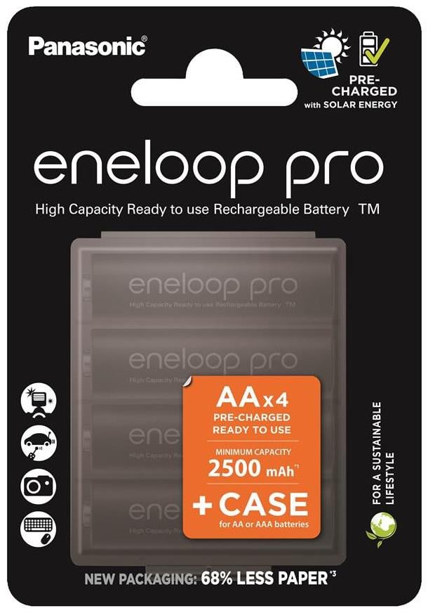 Аккумулятор Panasonic Eneloop Pro AA NI-MH 2500 mAh 4 шт. с кейсом (BK-3HCDEC4CP) Аккумулятор Panasonic Eneloop Pro AA NI-MH 2500 mAh 4 шт. с кейсом (BK-3HCDEC4CP)