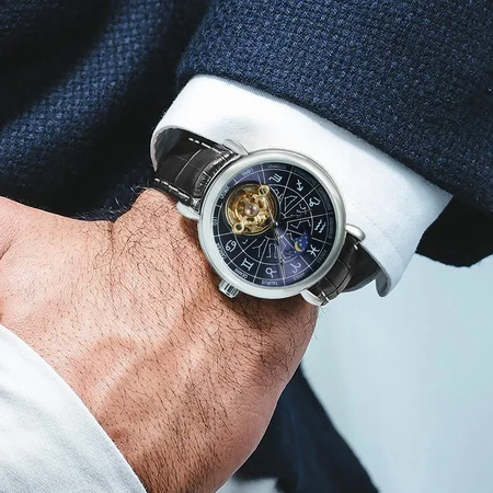 Наручний годинник Winner 8271 Silver/Blue - фото 3