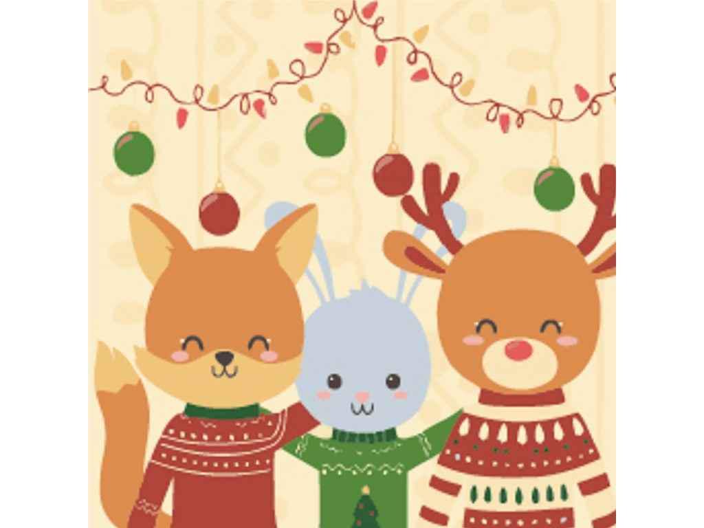 Картина по номерам Strateg Лисенок 30х30 см (ES080)