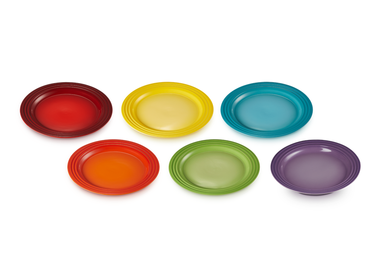 Набір обідніх тарілок Le Creuset Rainbow 22 см 6 шт. Різнокольоровий (79285228359006) - фото 2