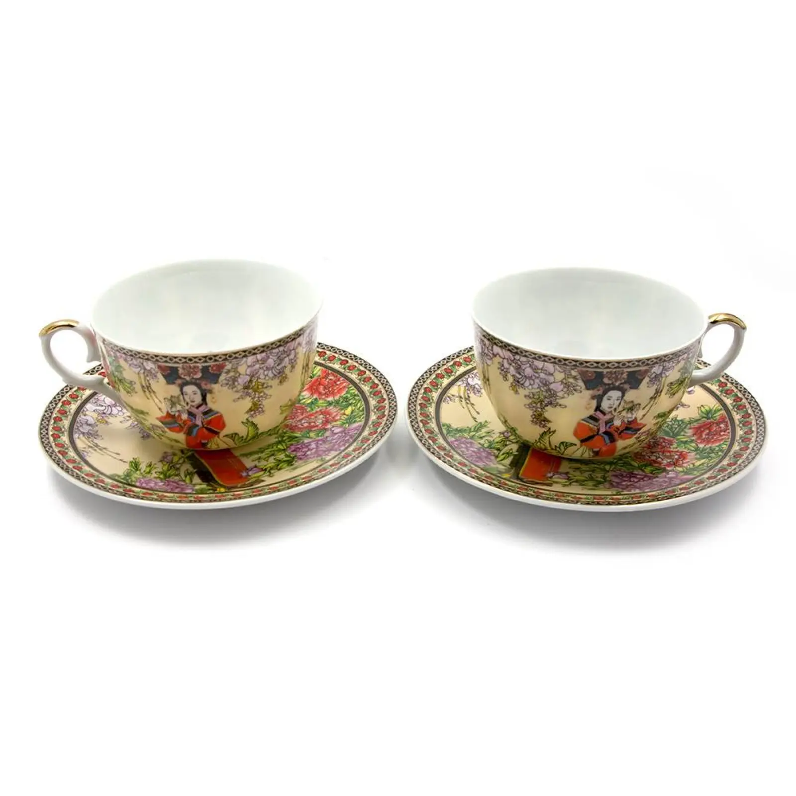 Сервиз фарфоровый гейша 2 чашки 210 мл/2 блюдца d-15 см (24771) Сервиз фарфоровый гейша 2 чашки 210 мл/2 блюдца d-15 см (24771)