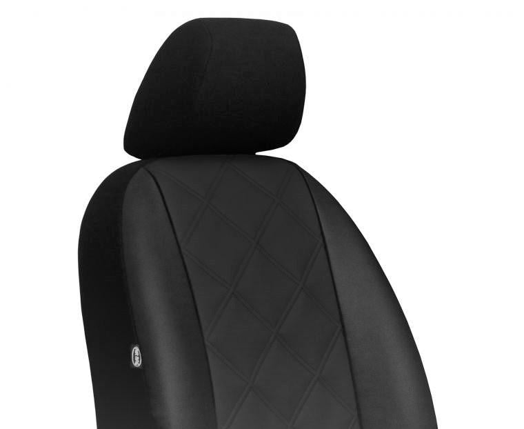 Авточехлы на передние сиденья Pok-Ter для Seat Leon 1998-2005 эко-кожа Elit Черный (2149199) - фото 5