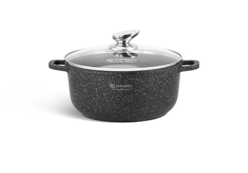 Набір посуду Edenberg з гранітним покриттям 8 предметів Чорний (EB-8143) - фото 5 Набір посуду Edenberg з гранітним покриттям 8 предметів Чорний (EB-8143) - фото 5