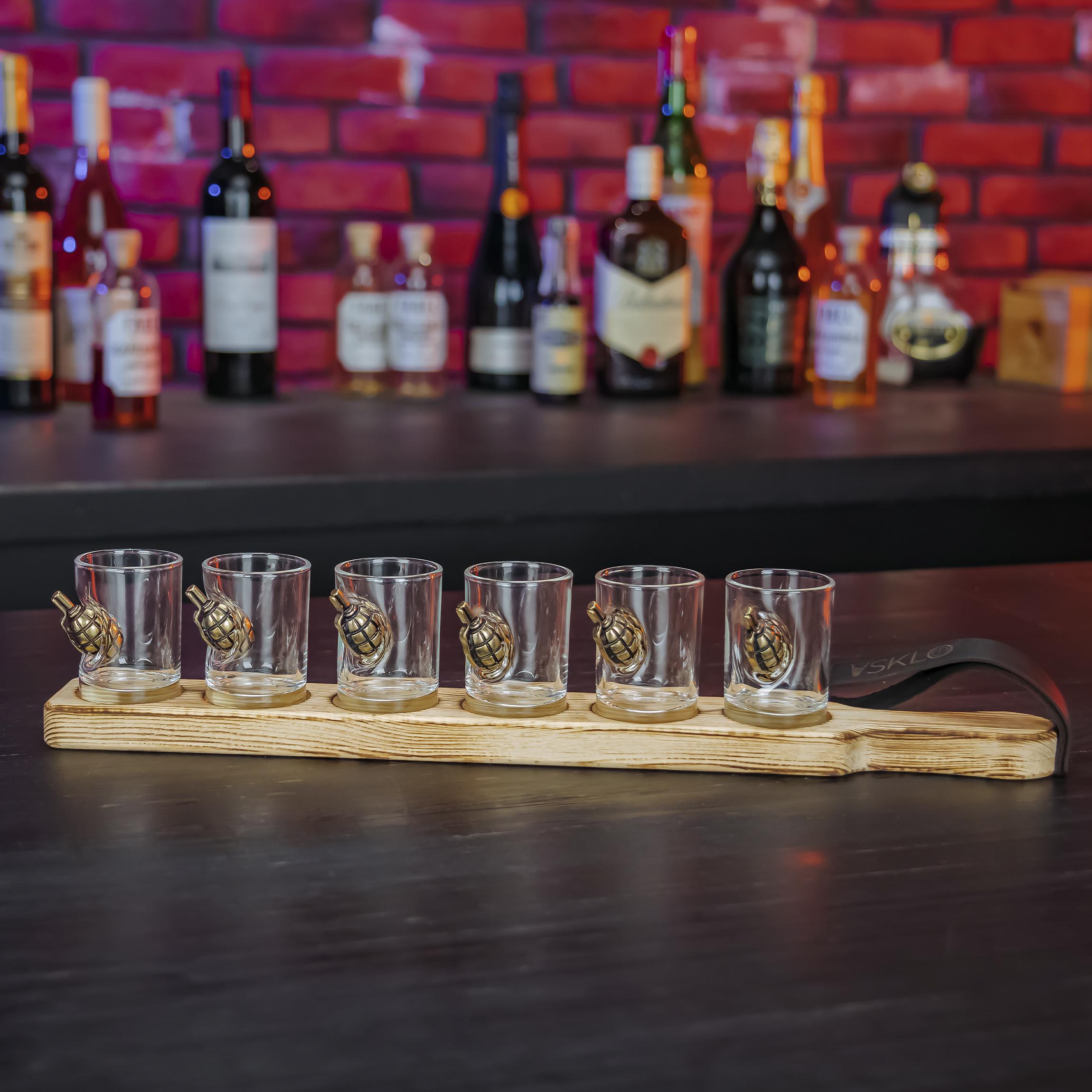 Набор рюмок с лимонками на подставке (24846532)