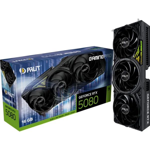 Видеокарта Palit NVIDIA RTX5080 GAMINGPRO OC 16 Гб GDDR7 256 bit 3-DP HDMI (NE75080S19T2-GB2031A) - фото 5