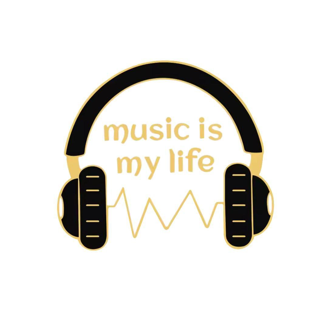 Значок-пін Music is My Life у формі навушників (00161)