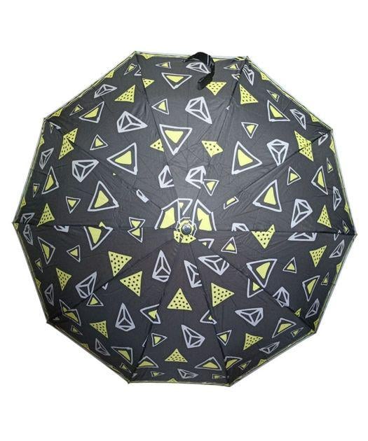 Зонтик полуавтомат женский на 10 спиц 3 сложения Черный с салатовым (SL474) Зонтик полуавтомат женский на 10 спиц 3 сложения Черный с салатовым (SL474)