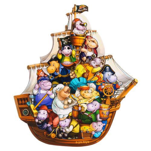 Пазл-вкладиш Бегемотики-пірати (192809)