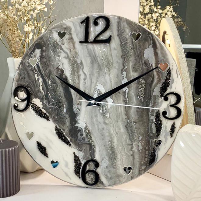 Годинник настінний круглий з епоксидної смоли EPOXY M86 30x30 см