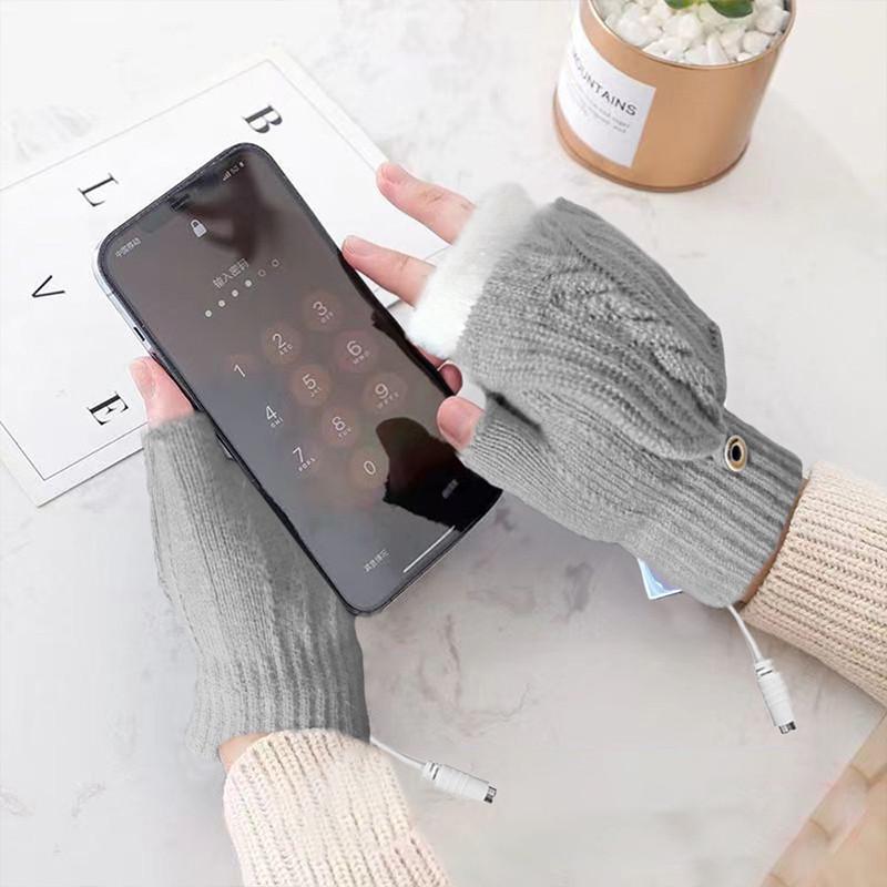 Рукавички зимові жіночі Lesko G-12 USB з підігрівом Gray (24366639) - фото 2 Рукавички зимові жіночі Lesko G-12 USB з підігрівом Gray (24366639) - фото 2