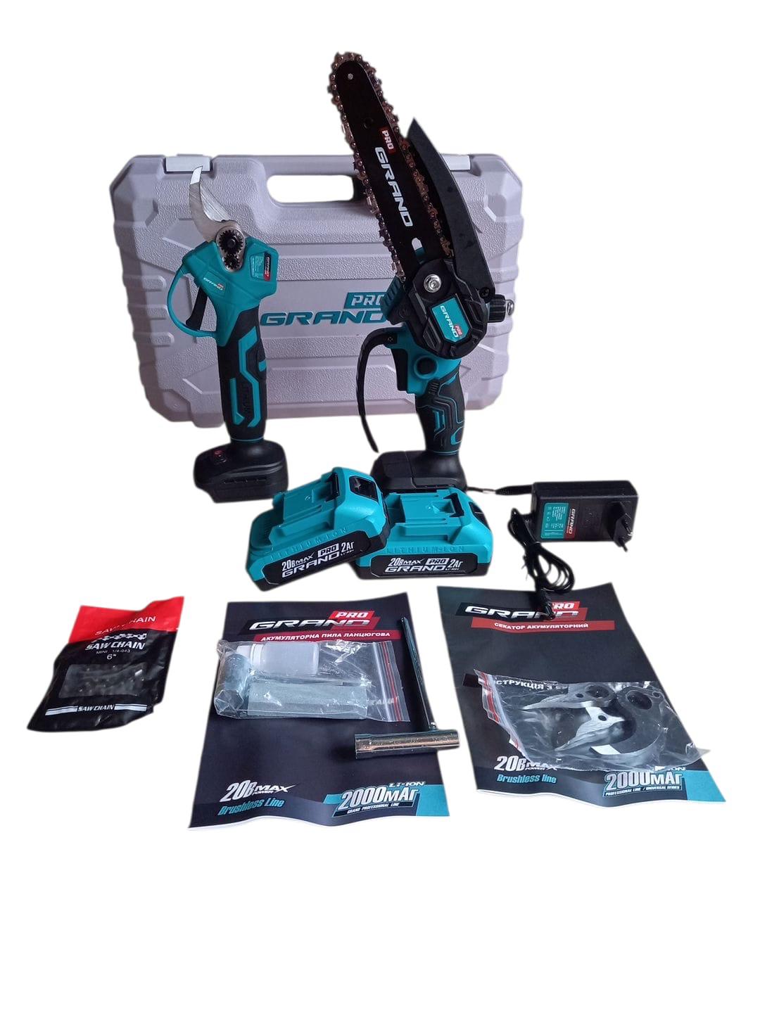 Набор аккумуляторного инструмента Grand No 2 G минипила Grand АПЦ-20/6"-2 BL/Секатор Grand СА-20BL (26881404) - фото 7 Набор аккумуляторного инструмента Grand No 2 G минипила Grand АПЦ-20/6"-2 BL/Секатор Grand СА-20BL (26881404) - фото 7