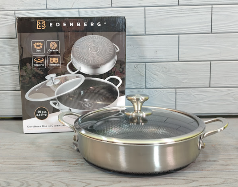 Сковорода-сотейщик Edenberg EB-13078 с антипригарным покрытием 28х7 см (29597138) Сковорода-сотейщик Edenberg EB-13078 с антипригарным покрытием 28х7 см (29597138)