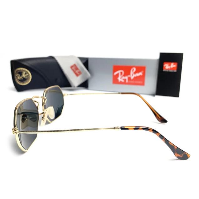 Солнцезащитные очки Octagonal 3556 Золотой/Темно-зеленый - фото 3