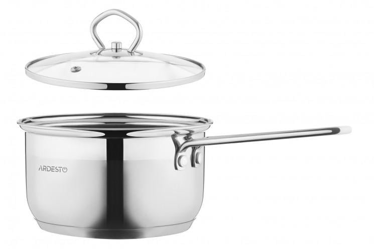 Ковш Ardesto Gemini Bari стеклянная крышка/нержавеющая сталь 1600 мл (AR1916SS)