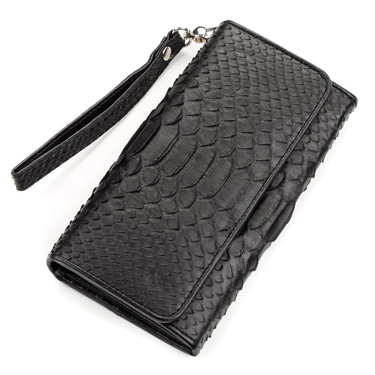 Кошелек женский Snake leather 18185 кожа Черный