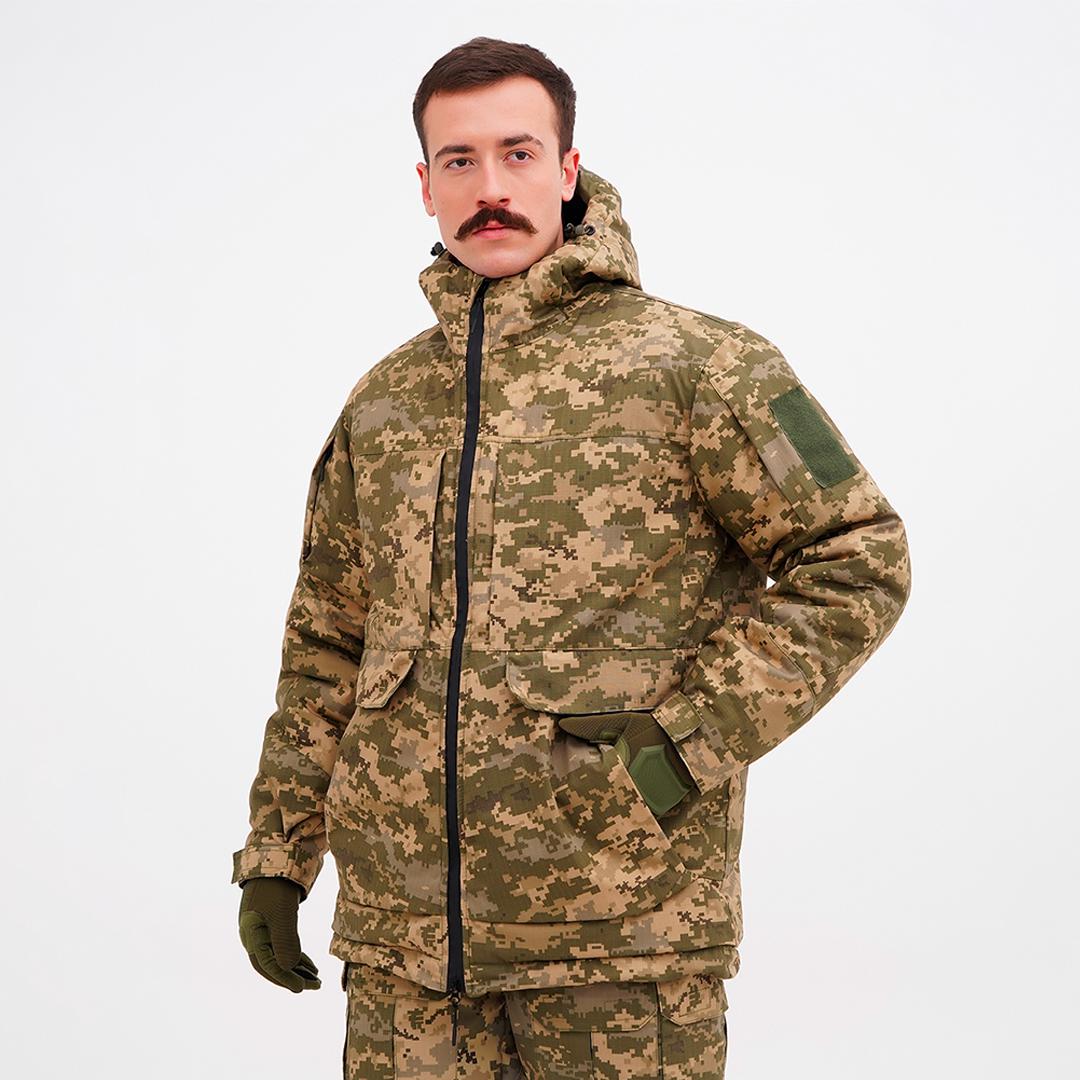 Куртка-бушлат зимова для ЗСУ Ukr Cossacks Softshell ММ14 р. 52 Піксель (UC_TLJ001STS_005-52)