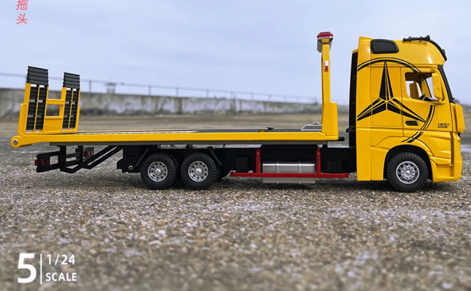 Машинка металева автомобіля евакуатор Mercedes Benz Actros Синій - фото 4