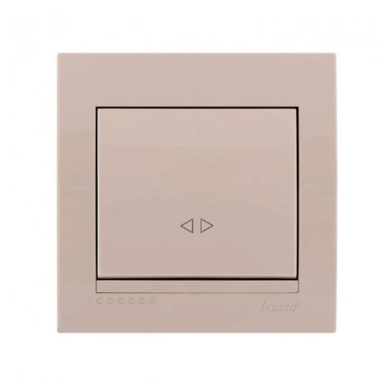 Выключатель одноклавишный Lezard Deriy промежуточный Кремовый (26293056)
