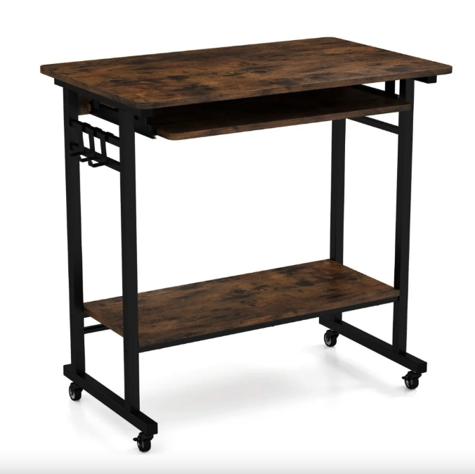 Компьютерный стол Costway Otto с выдвижной подставкой для клавиатуры Компьютерный стол Costway Otto с выдвижной подставкой для клавиатуры