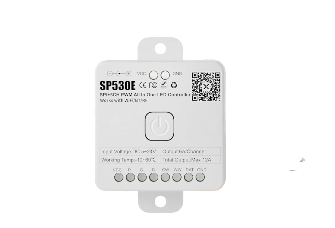 Контролер LED SP530E WiFi/Bluetooth Alexa RGB/CCT/RGBW/RGBCC 12в1 Контролер LED SP530E WiFi/Bluetooth Alexa RGB/CCT/RGBW/RGBCC 12в1