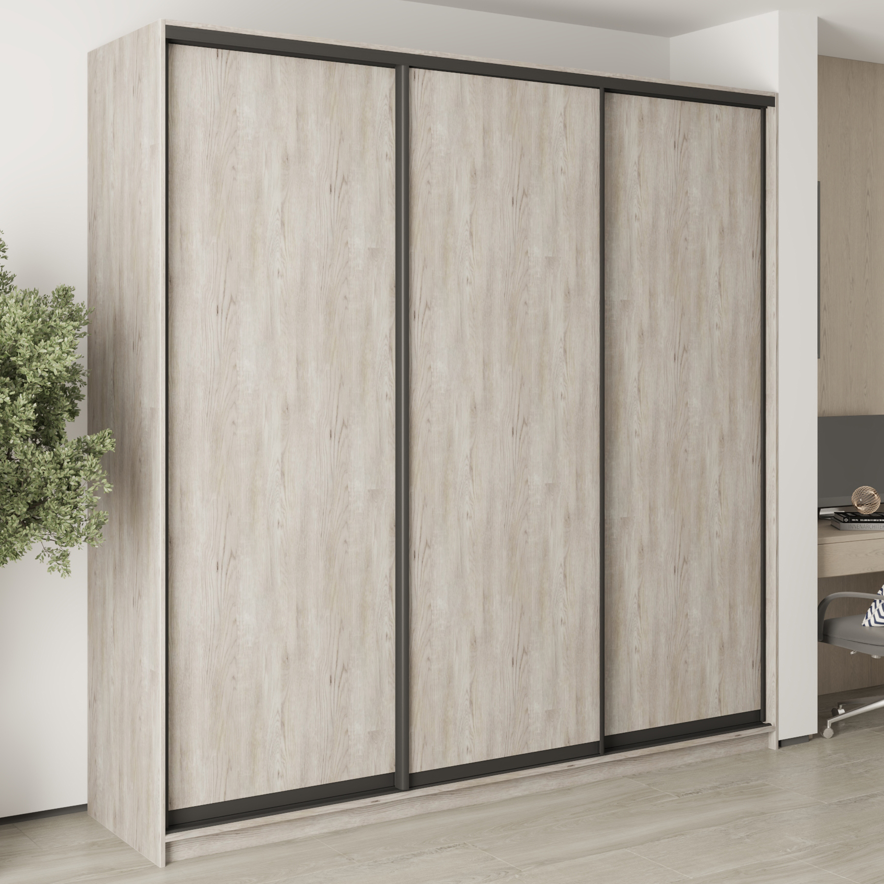 Шкаф-купе трехдверный Mebel Star Комбо BG MBS-9524 240х60х240 см Аляска серый (1009513) Шкаф-купе трехдверный Mebel Star Комбо BG MBS-9524 240х60х240 см Аляска серый (1009513)