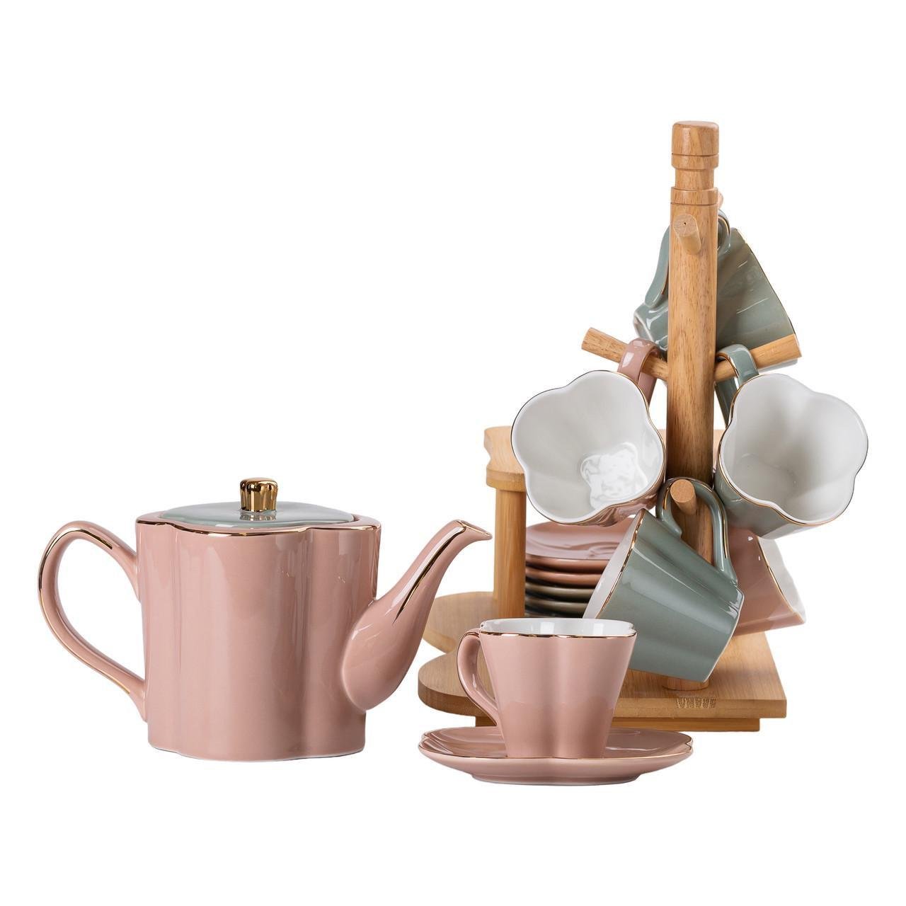 Чайний сервіз з бамбуковою підставкою на 6 персон (HP-15-25) - фото 2 Чайний сервіз з бамбуковою підставкою на 6 персон (HP-15-25) - фото 2