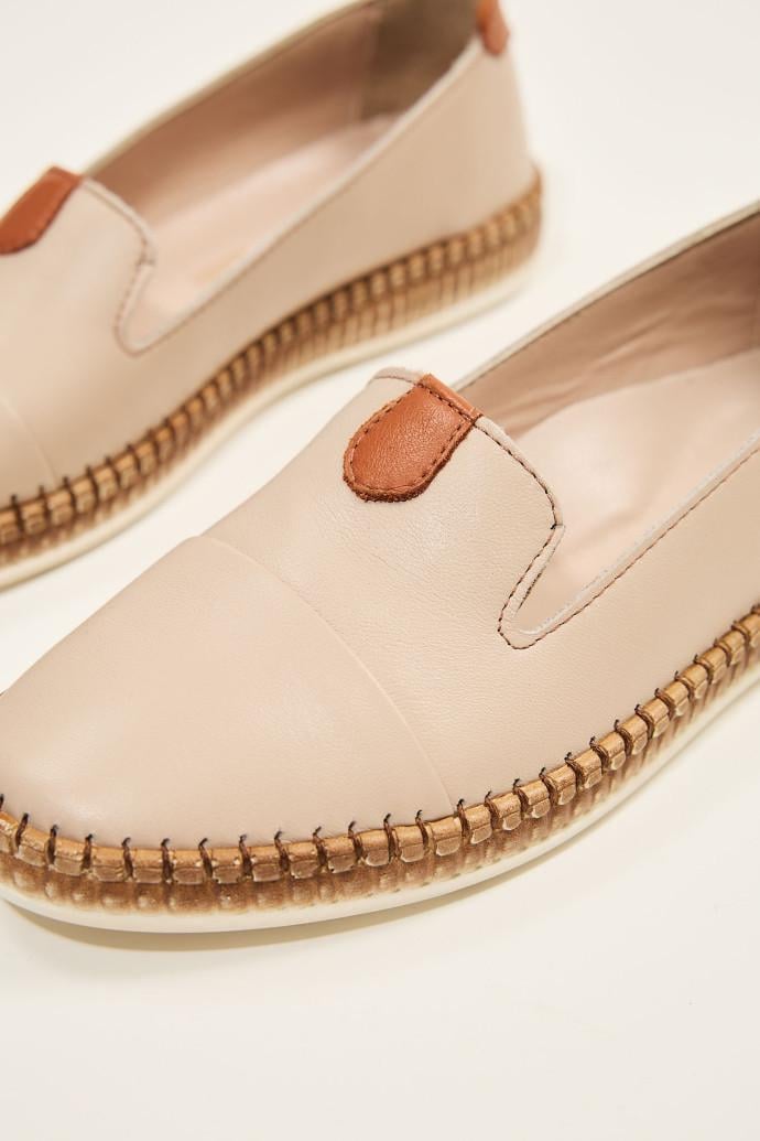 Мокасини жіночі LONZA шкіряні р. 36 Бежевий (176663) - фото 4