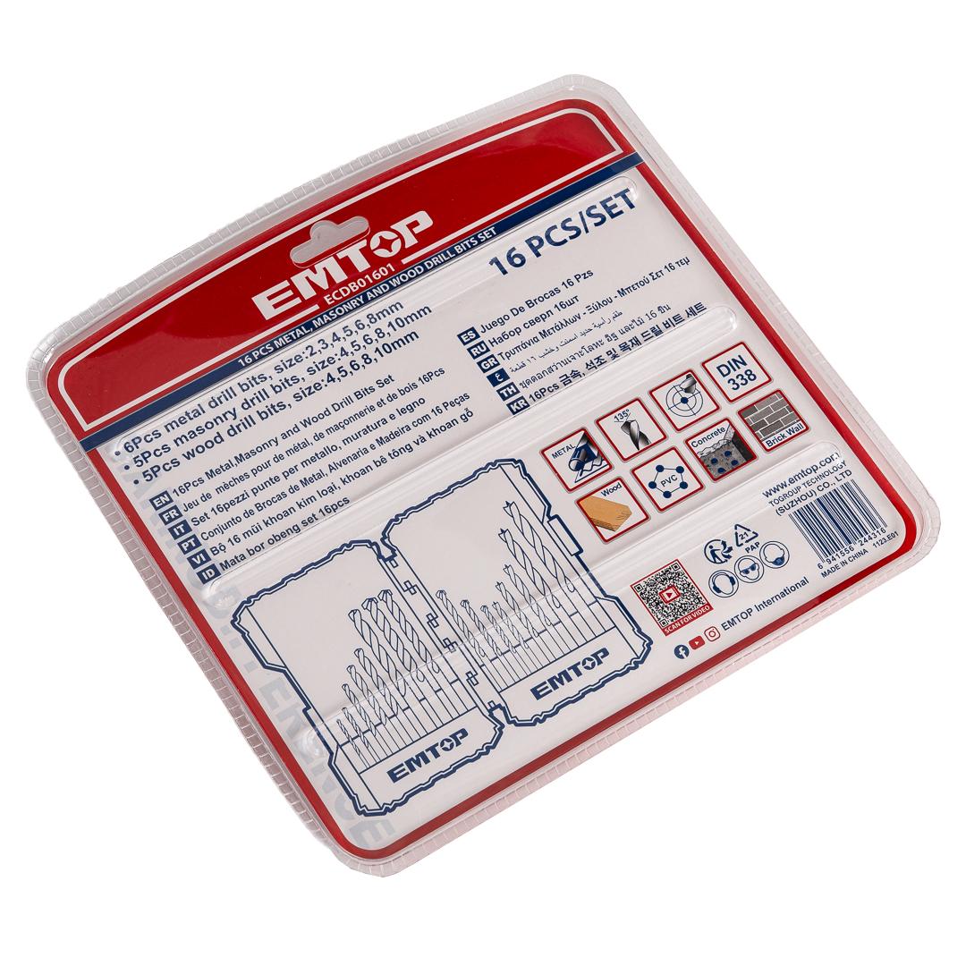 Набор сверел EMTOP ECDB01601 16 шт. - фото 8