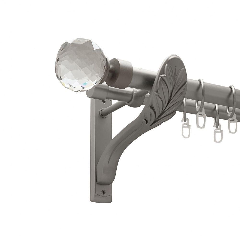 Карниз металлический Orvit Люмиера двухрядная ретро/гладкая труба/кольцо металлическое Сатин 25/19 мм 300 см (00-00011310)